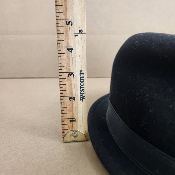 Rag & Bone Cuban Style Wool Fedora Hat WMNS SZ SM Black/Black Grosgrain Ribbon - Picture 6 of 11